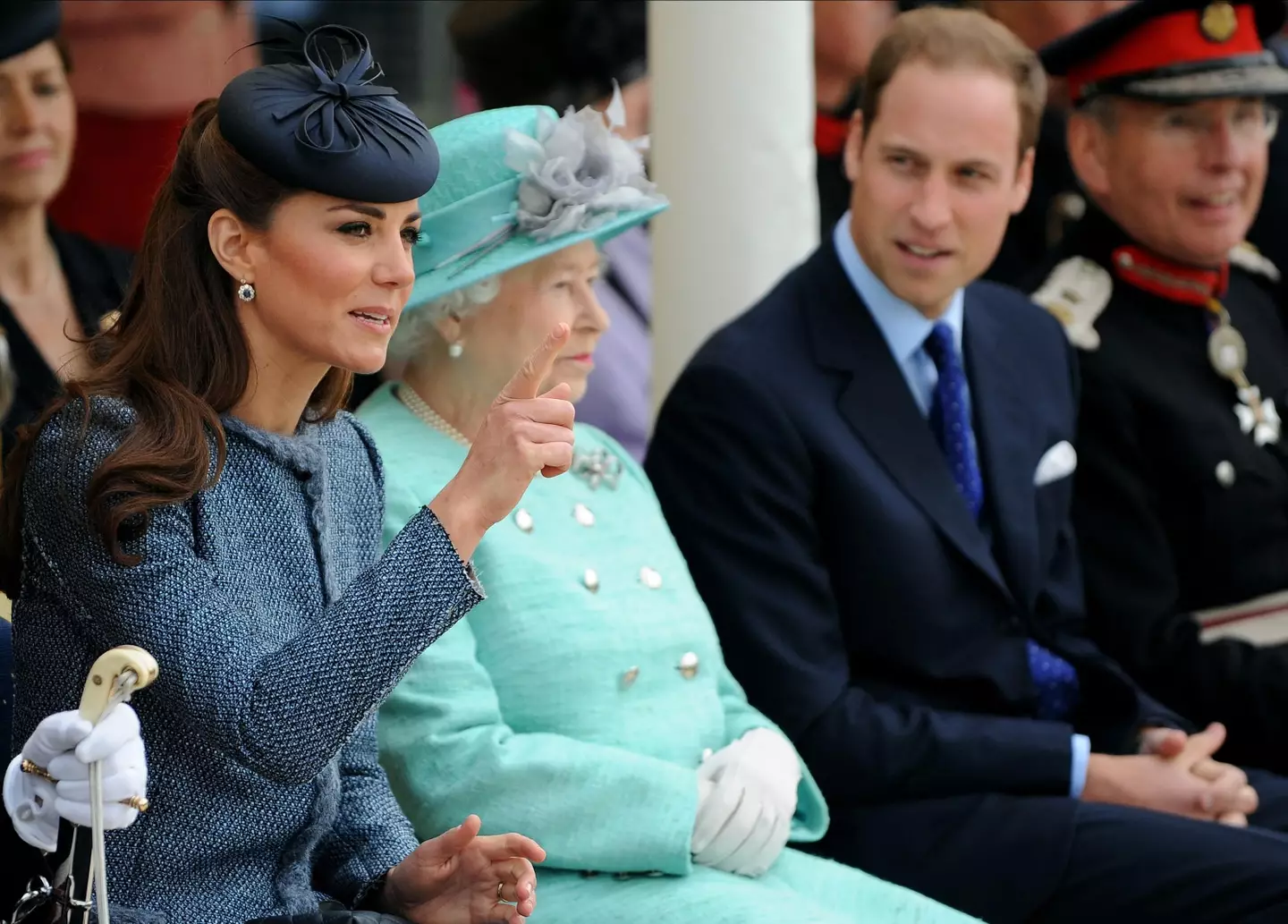 Prince William and Princess Catherine pictured with the Queen in 2012.