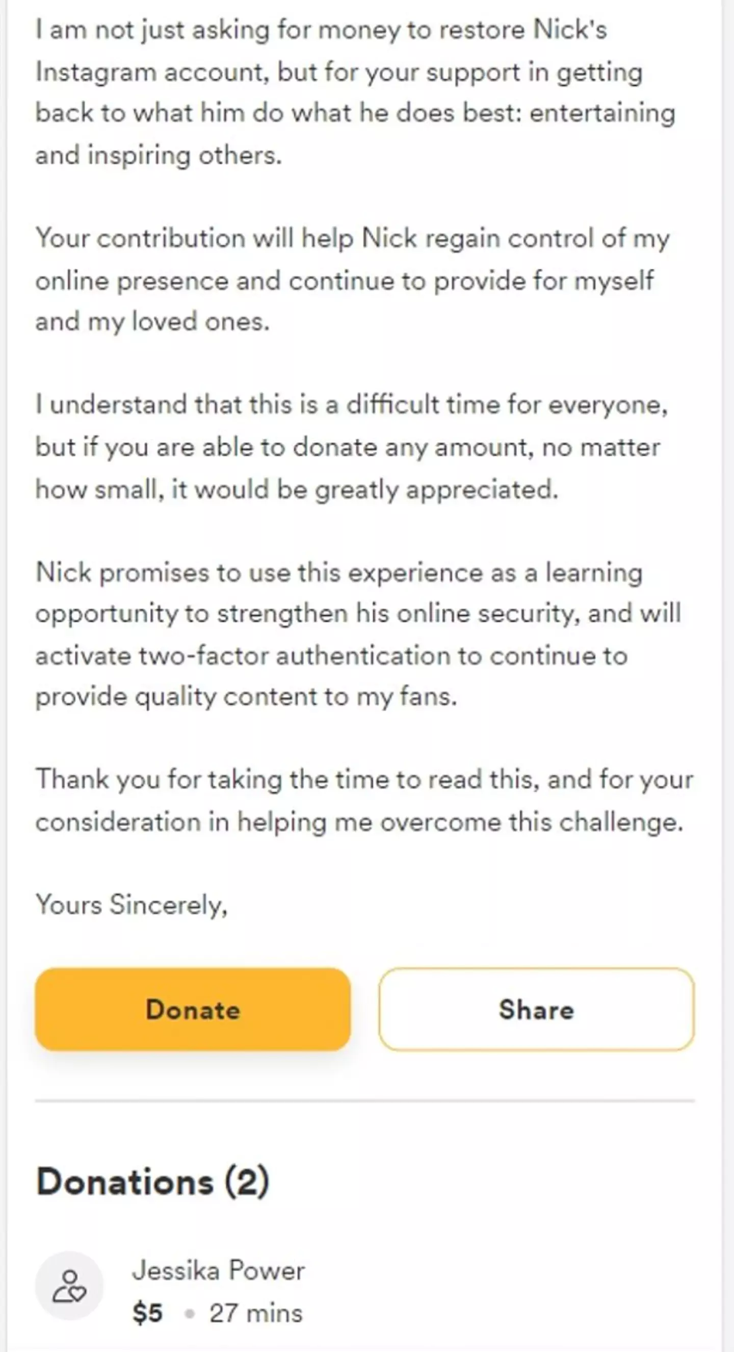 He was asking for more than $3,000.