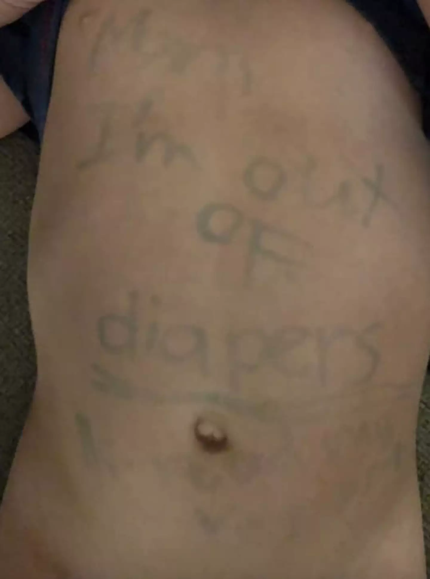 The words were inked in marker pen.