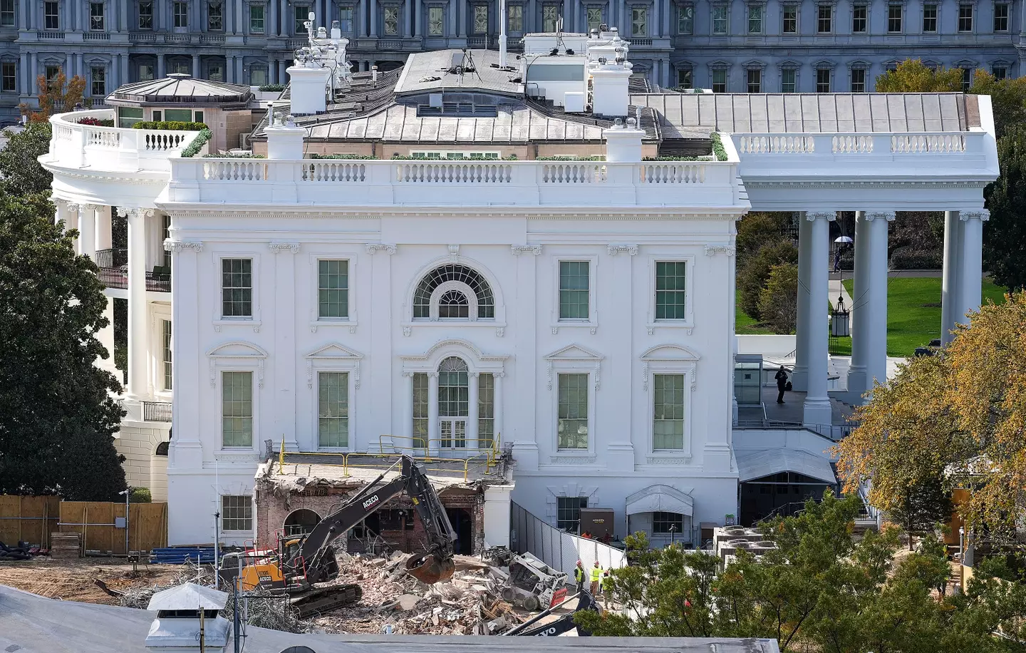 US President Donald Trump is forging on with his multi-million dollar White House renovation (Eric Lee / Stringer / Getty Images)