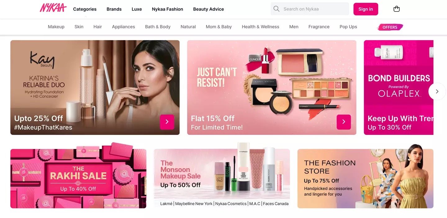 Nykaa is now one of the leading e-commerce websites in India, specialising in selling beauty, wellness and fashion products.