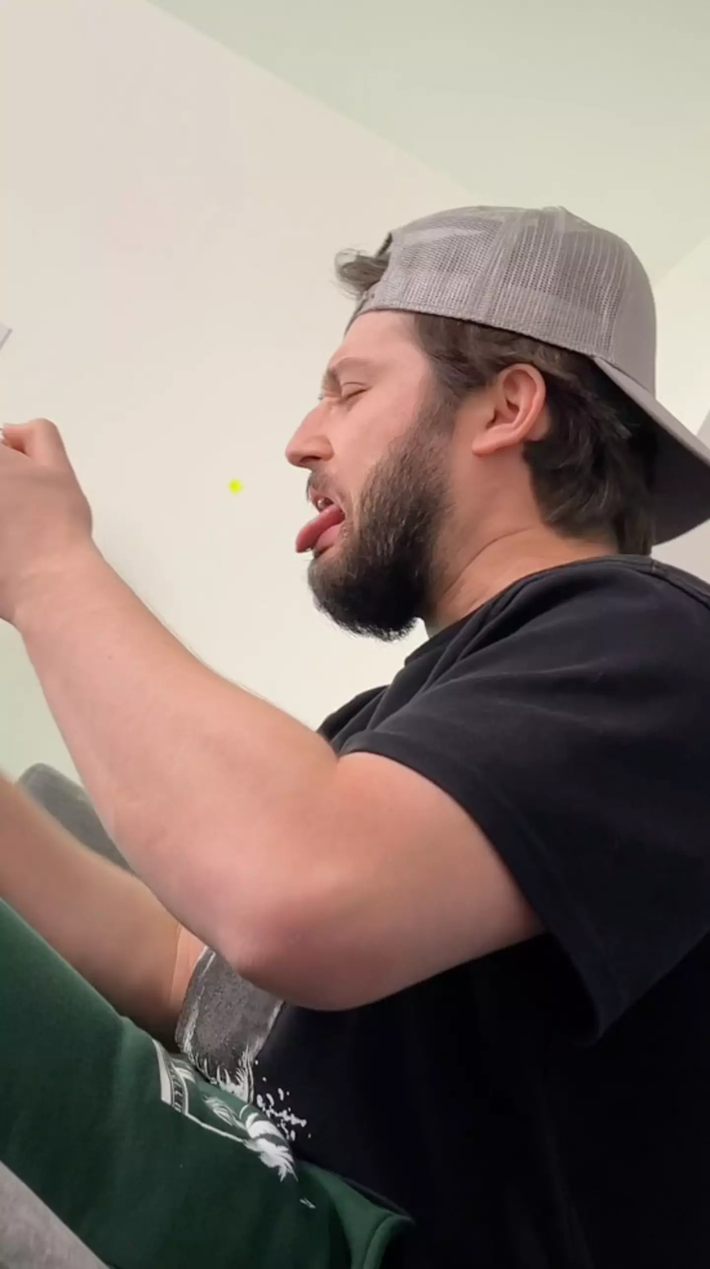 Her boyfriend Paul is not impressed (