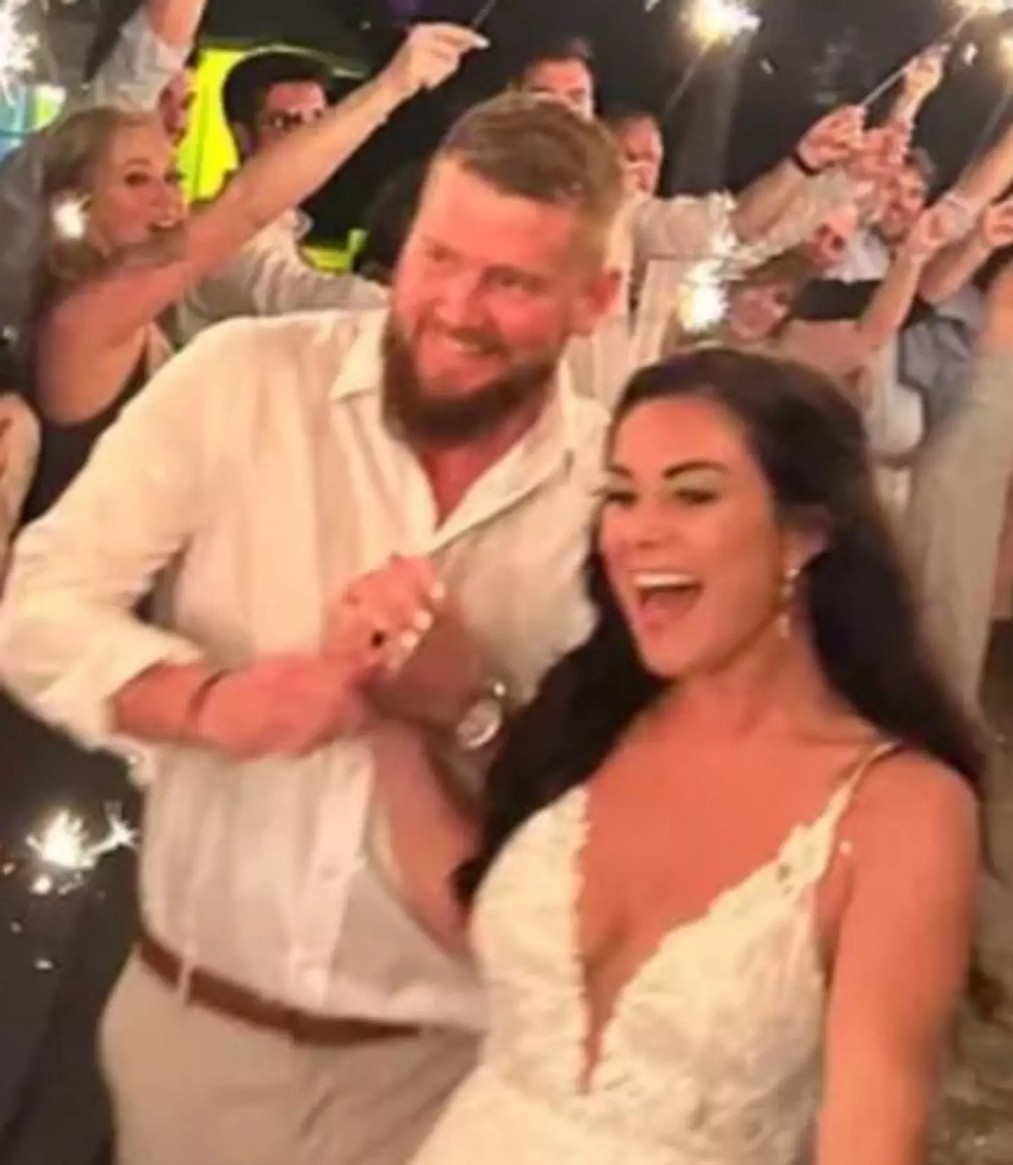 Aric Hutchinson and Samantha Miller had just left their wedding reception.