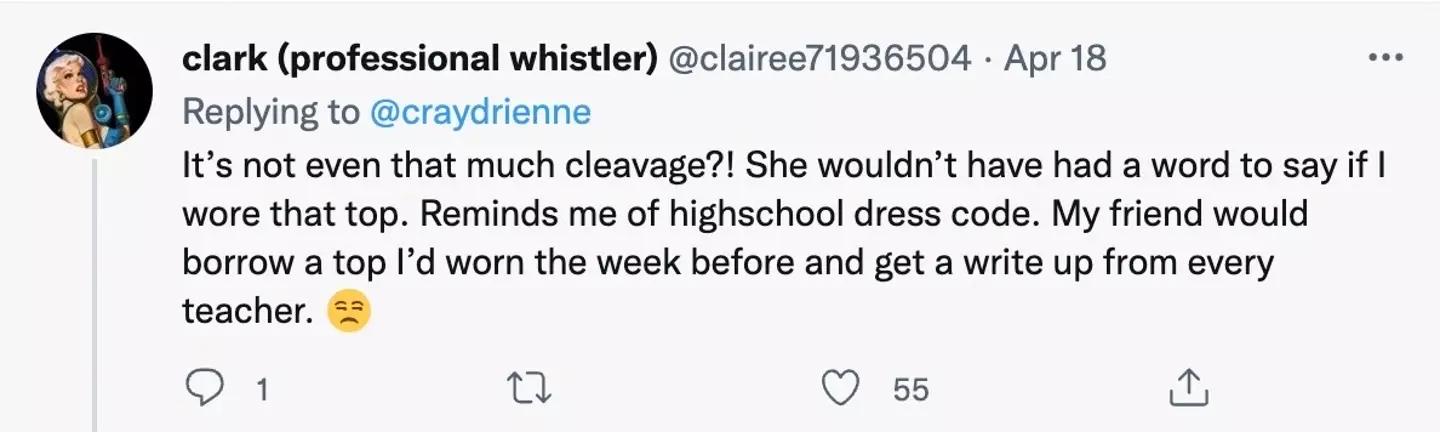 Taking to the comments, many other women shared moments where they experienced s**t shaming from other women (Twitter @clairee71936504).