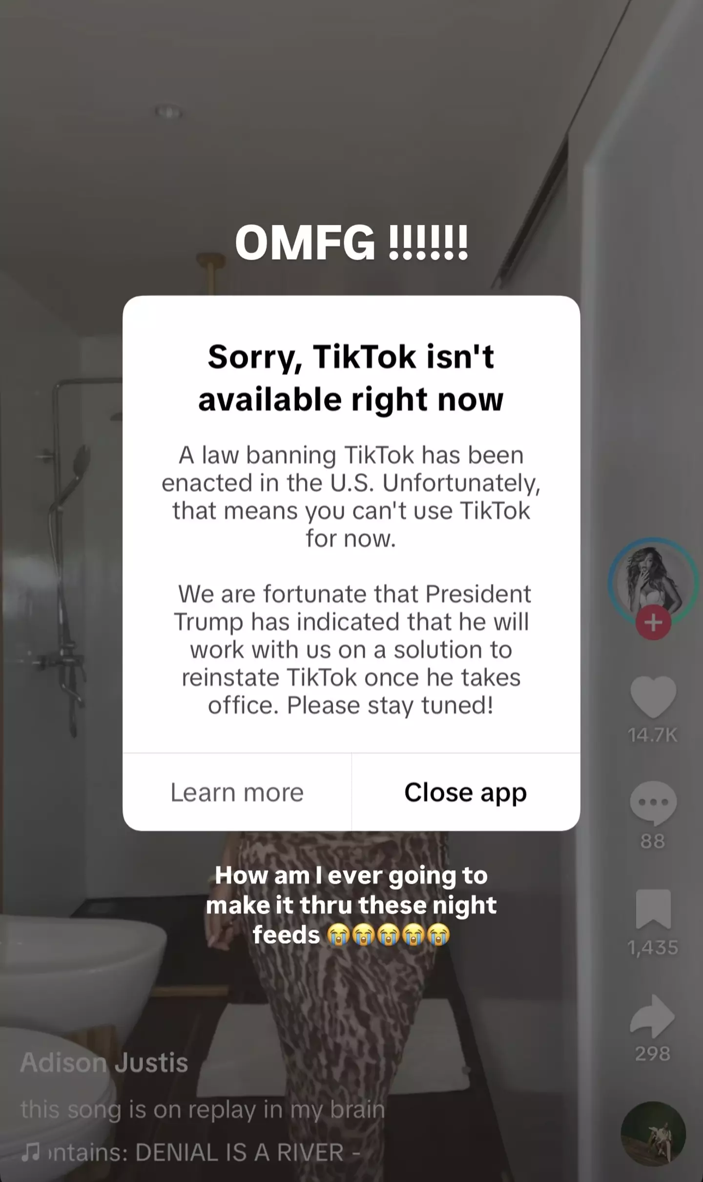 A message now displays to users explaining that the app is no longer available (Instagram/@elleswift)