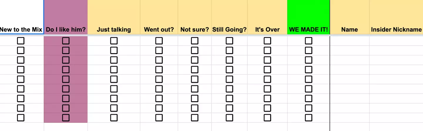 The spreadsheet in action.