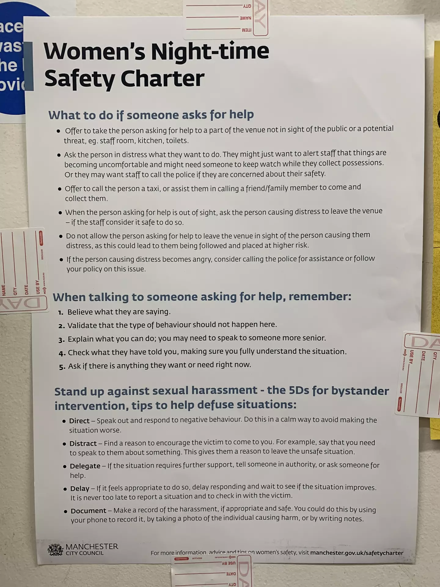 One safety measure I was shown at a live music venue in Manchester (Supplied)