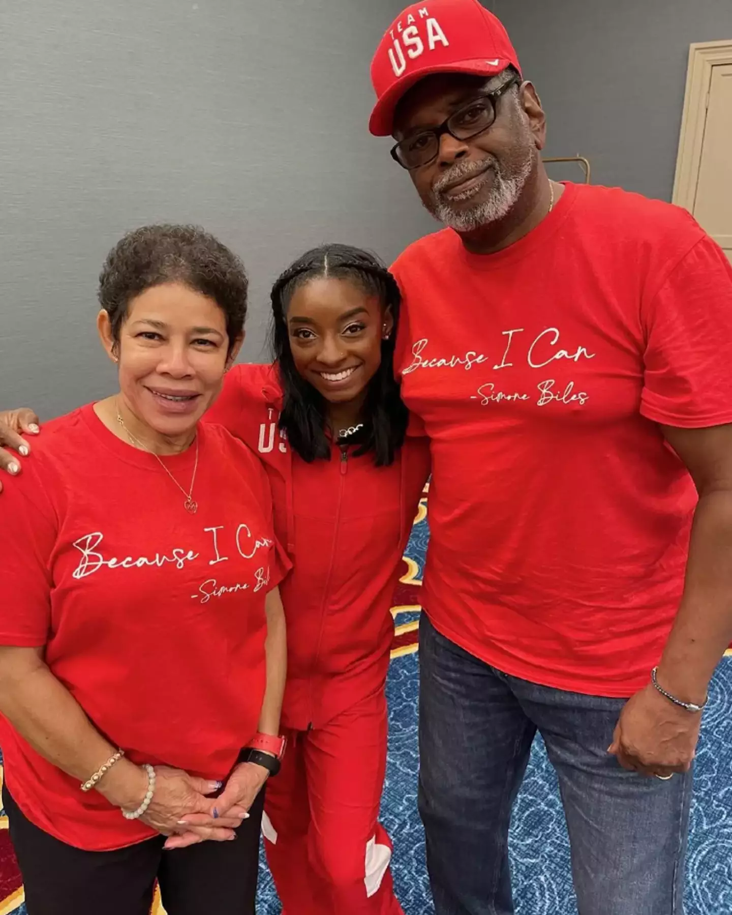 Simone with Ronald and Nellie Biles. (Instagram/@simonebiles)
