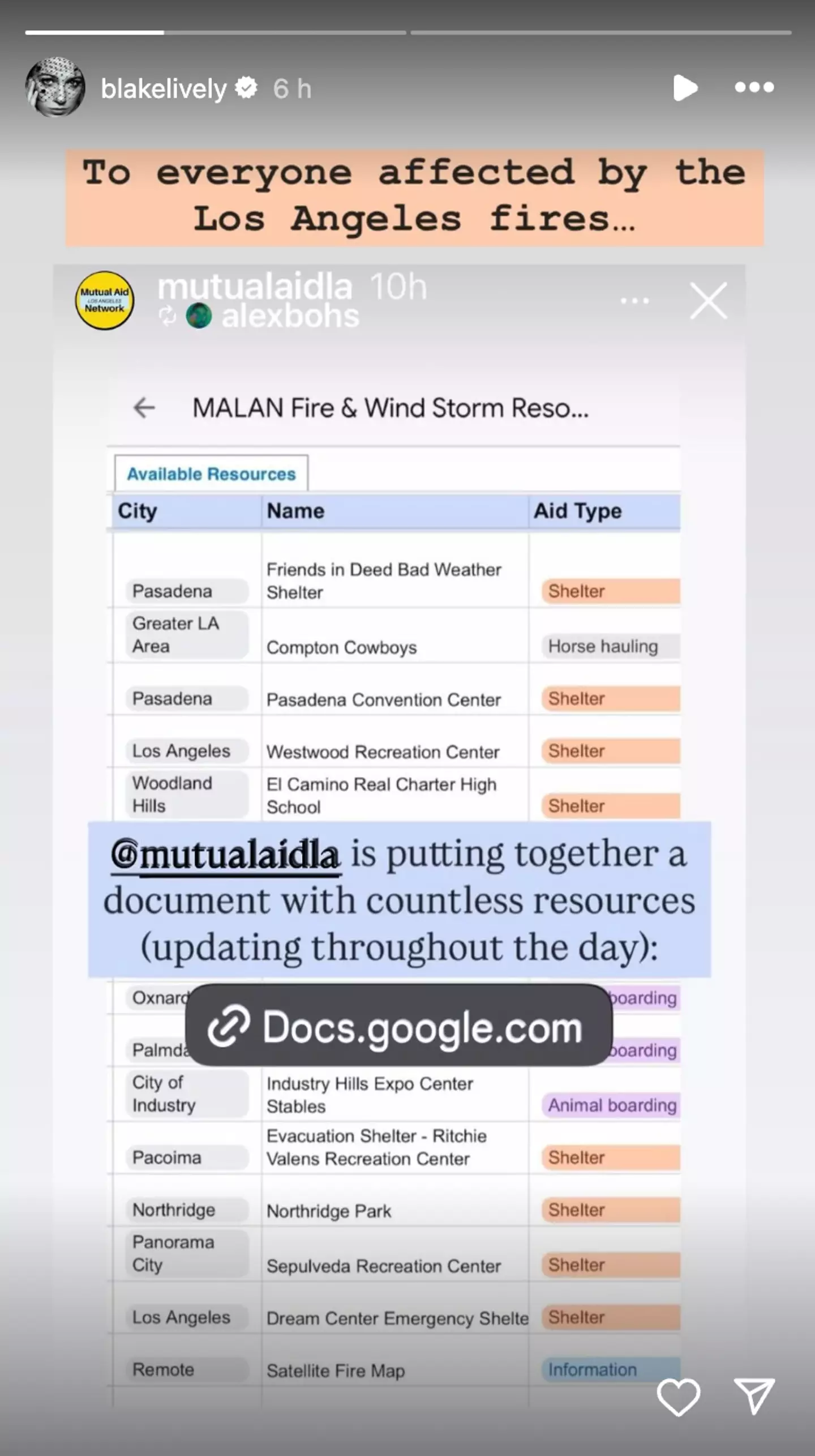 Blake shared a screengrab of some helpful resources (Ignat/Bauer-Griffin/GC Images)