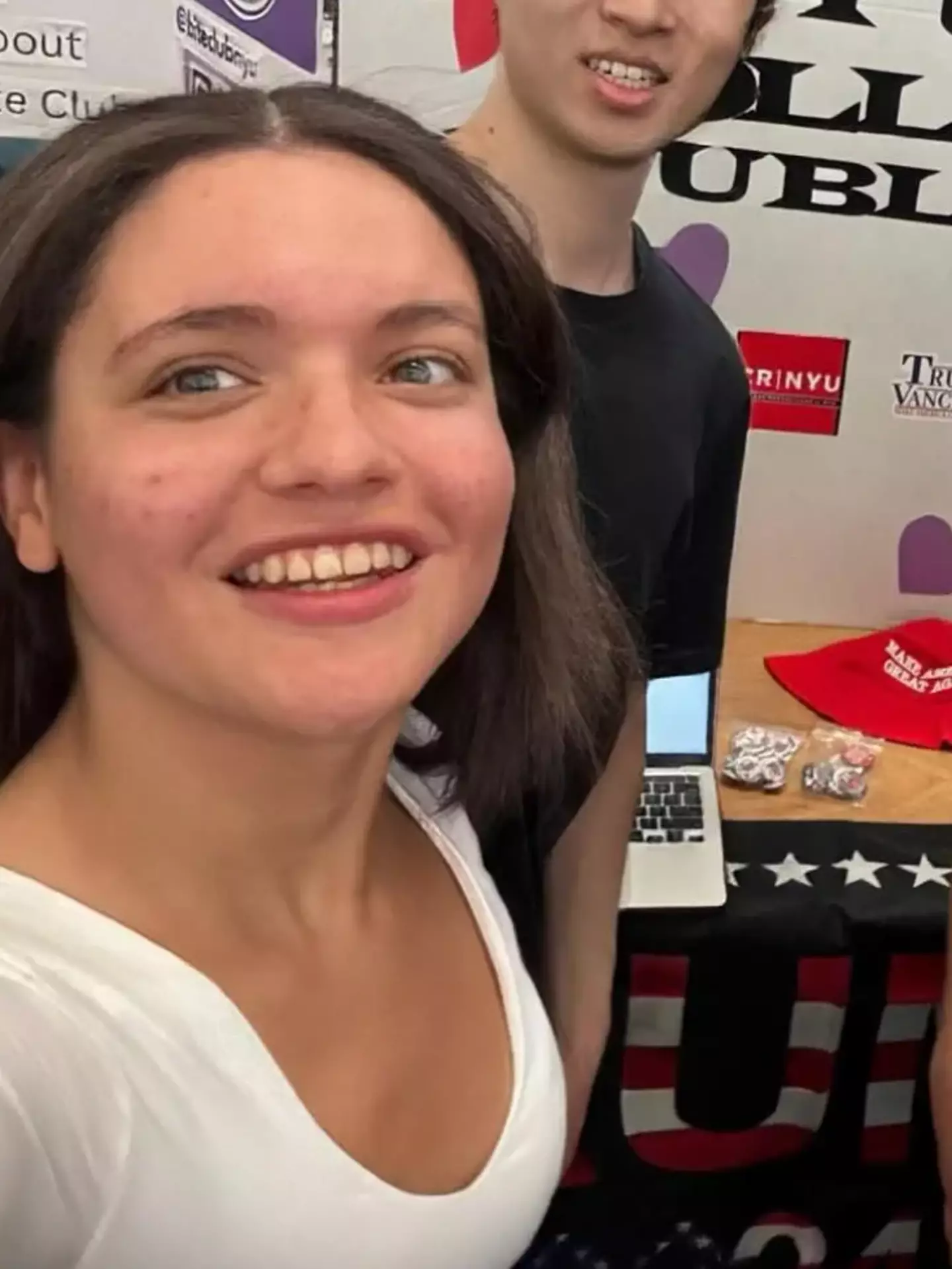 The former president of the New York University College Republicans, Kaya Walker, resigned after making allegedly 'inappropriate' comments about classmate Barron Trump (Instagram/@nyucollege_republicans)