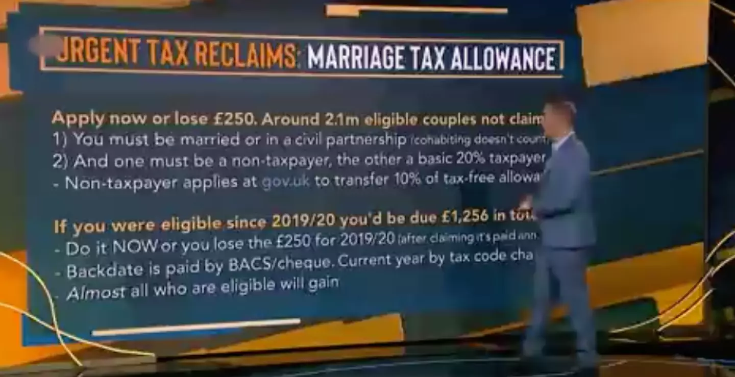 Martin Lewis explained the Marriage Tax Allowance.