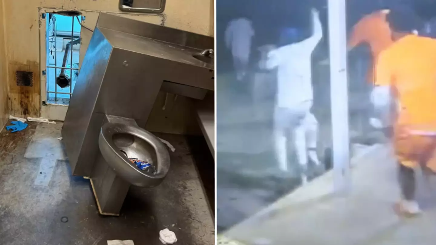 Shocking three-word message prisoners left written on wall before escaping behind toilet in cell