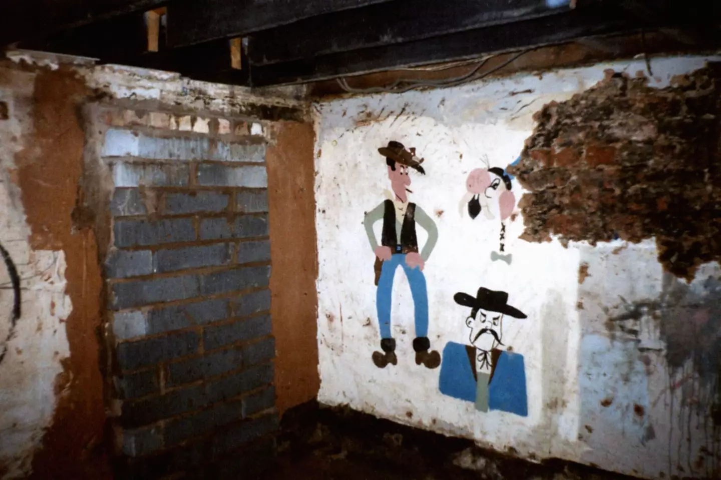 The basement of Fred and Rose West's house at 25 Cromwell Street (