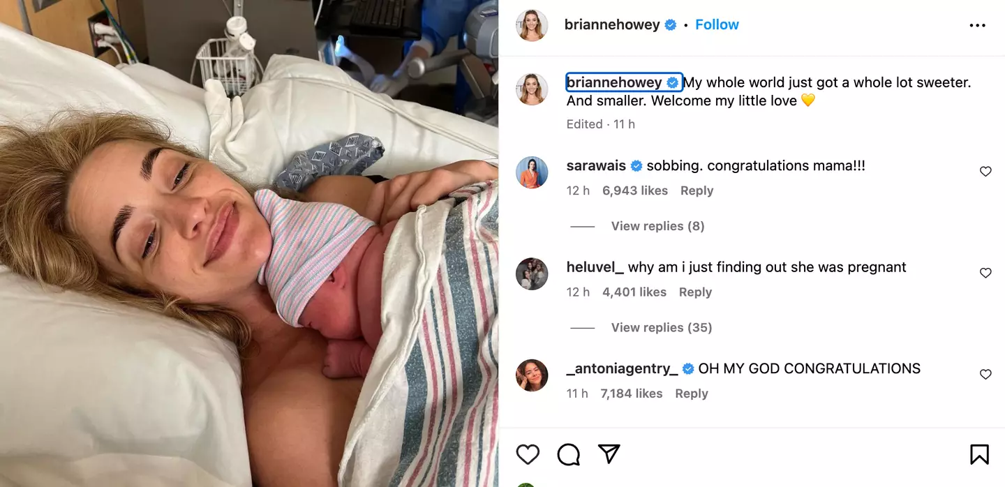 Brianne announced the news of her pregnancy in March.