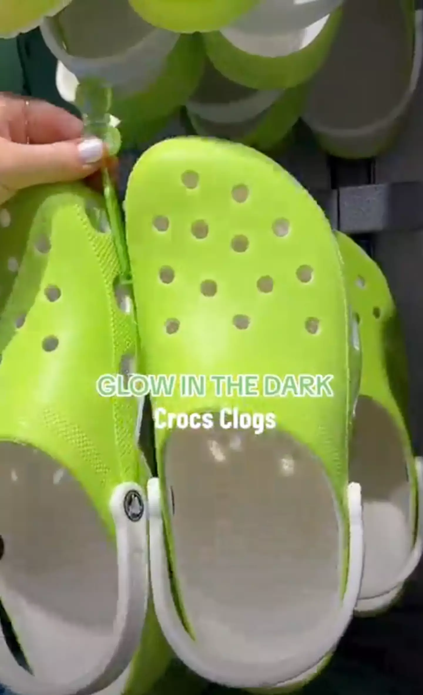 With the lights on, they look like a normal pair of Crocs...
