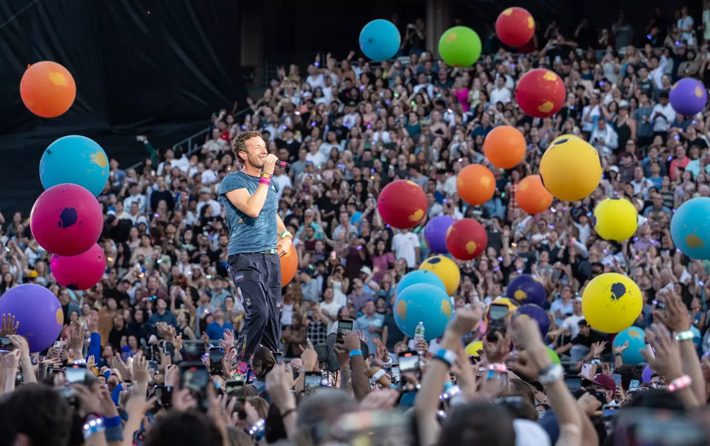 Chris Martin jokingly warned fans about the kiss-cam at their first concert since the viral video (Steve Jennings/Getty Images)