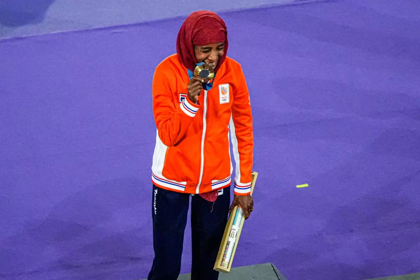 Hassan won gold in the women's marathon event (Joris Verwijst/BSR Agency/Getty Images)
