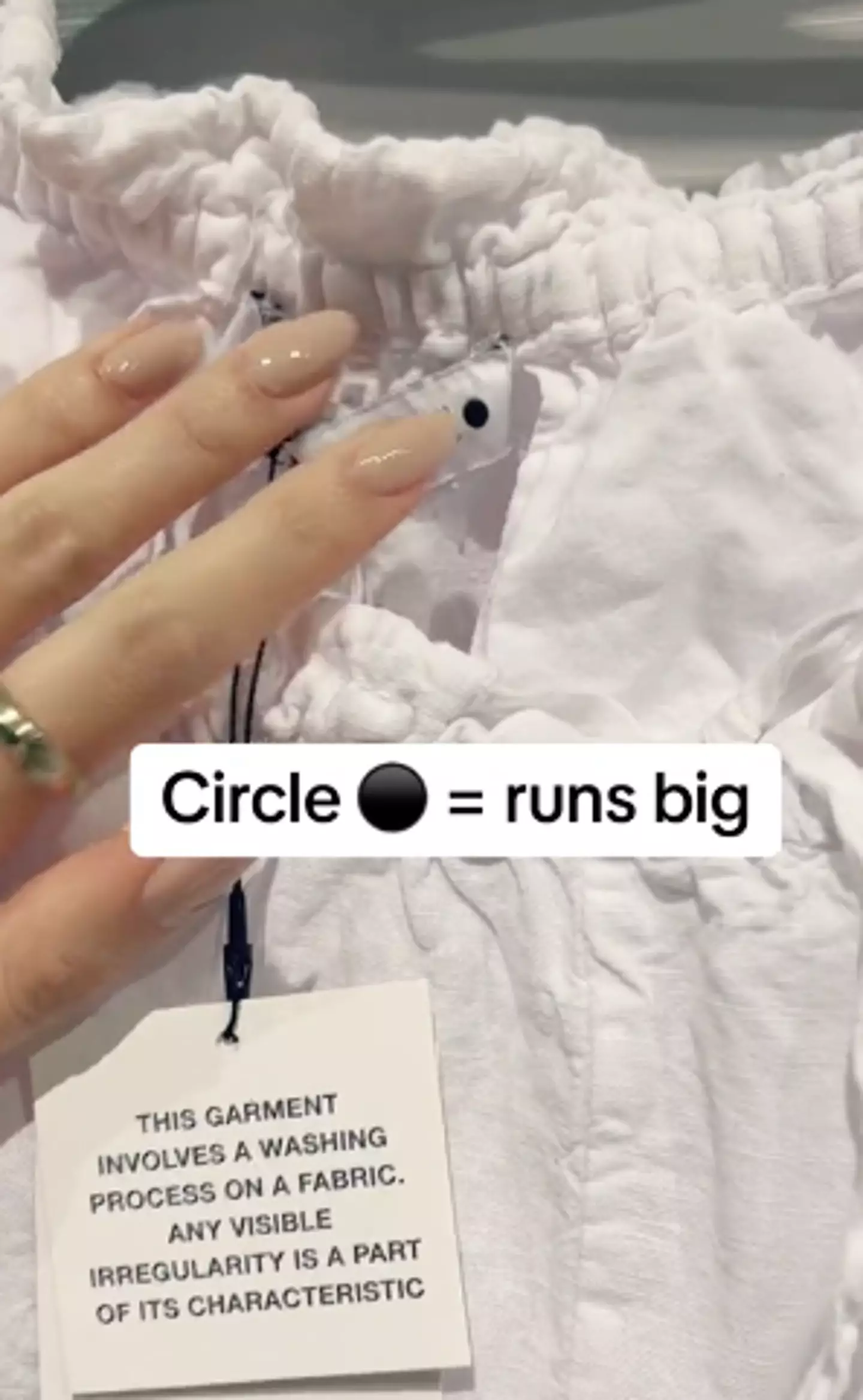 The influencer claimed the shapes are signposts for the size of the cut, which isn't true.