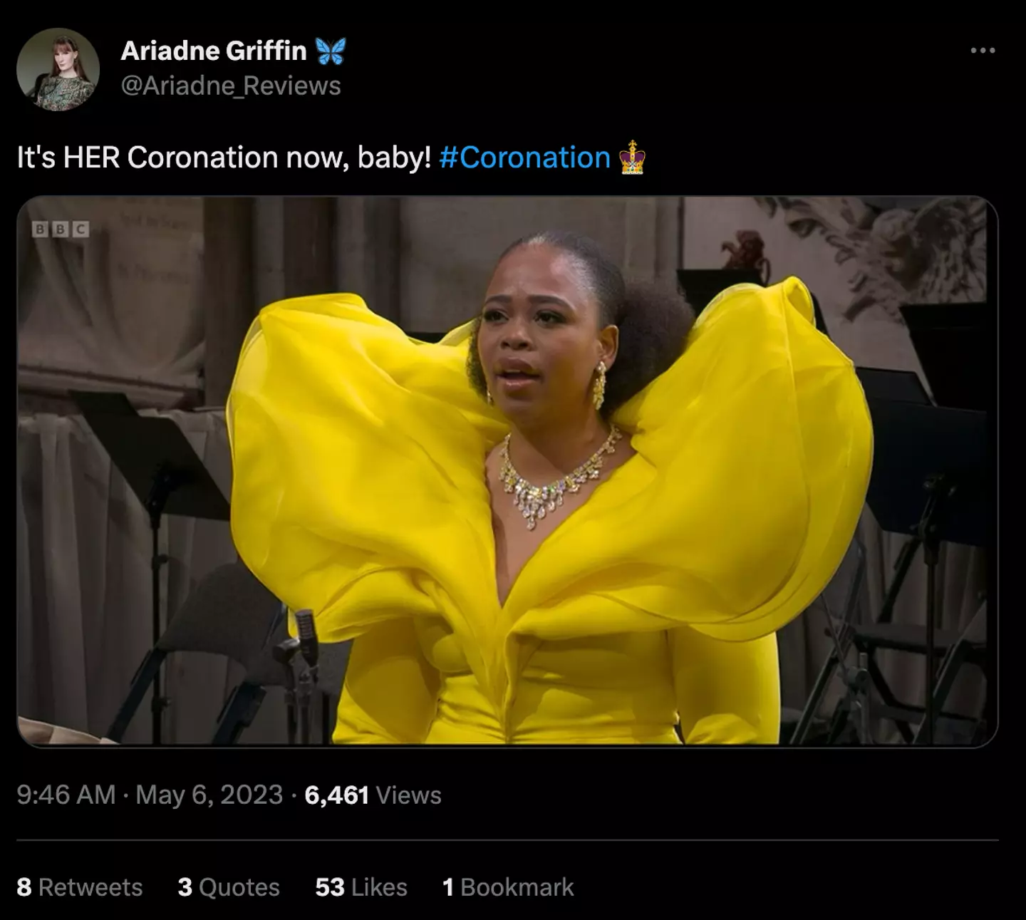 Viewers flocked to social media in awe of the South African opera singer.