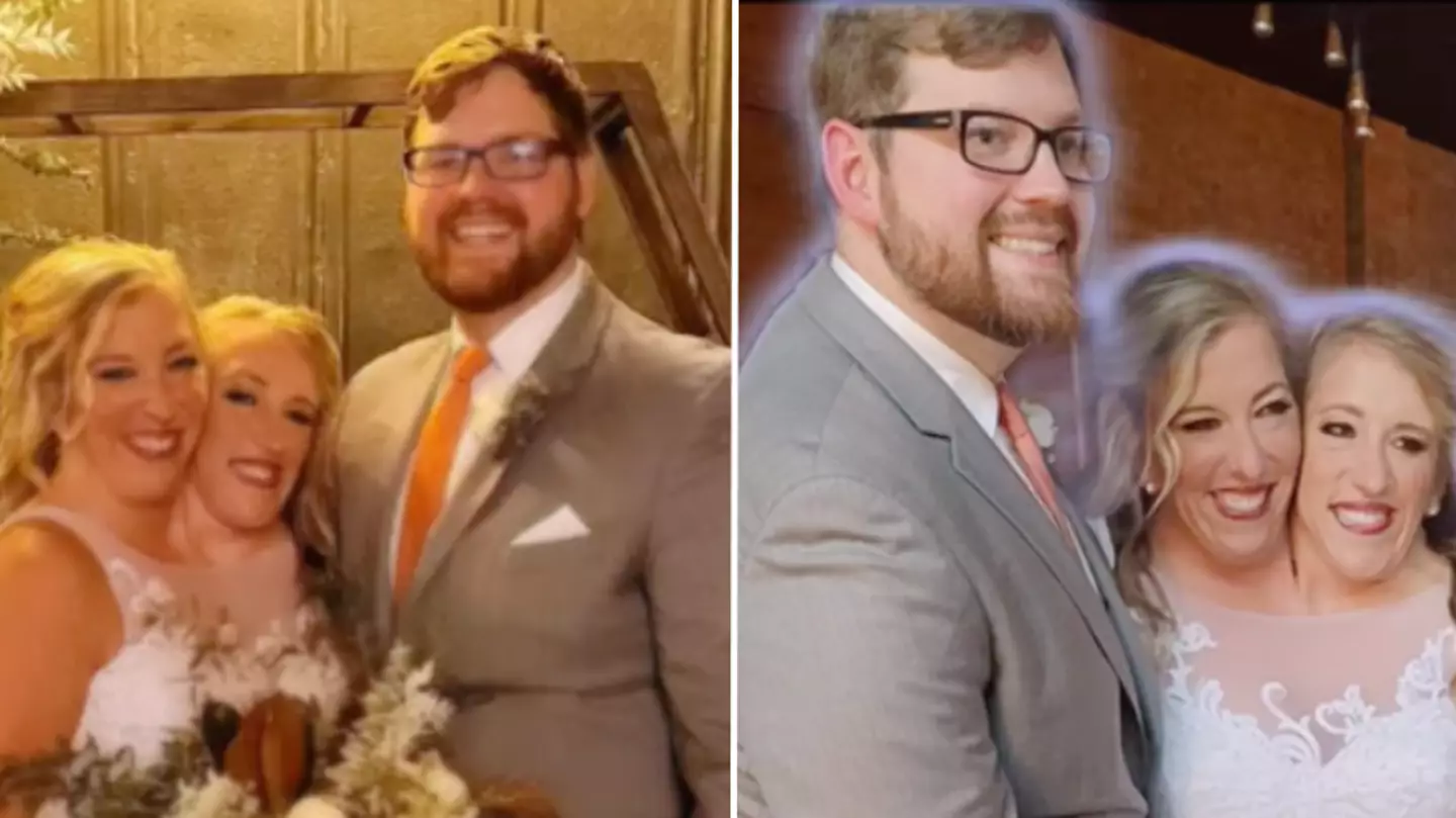 Conjoined twins Abby and Brittany Hensel share never-before-seen wedding pictures leaving fans puzzled