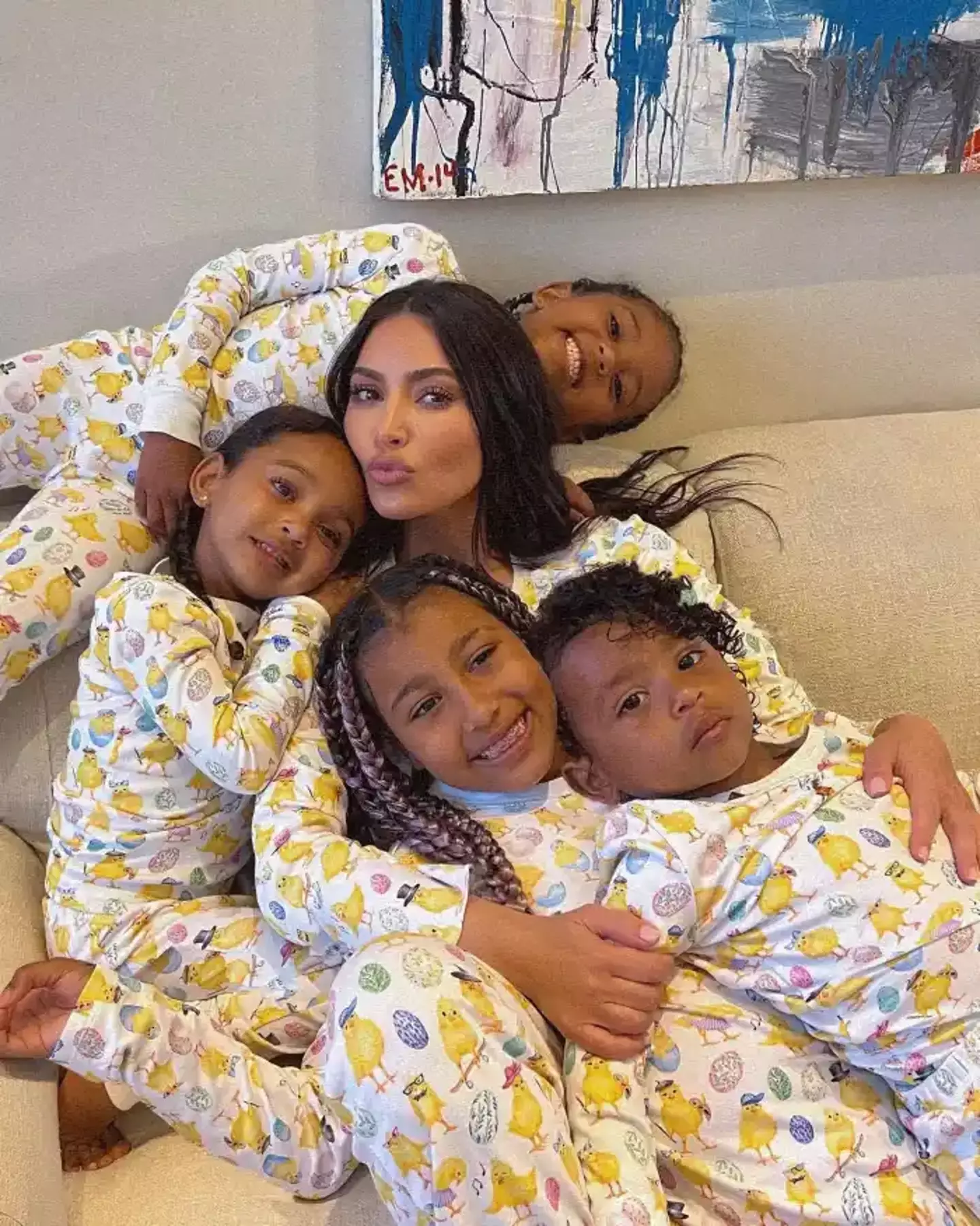 Kim Kardashian and her four children (Instagram/KimKardashian)