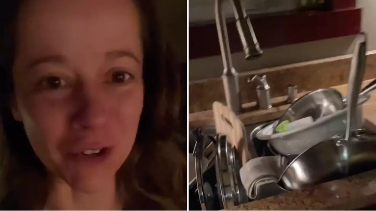 Husband sparks fury after leaving three-word note next to sink full of dirty dishes