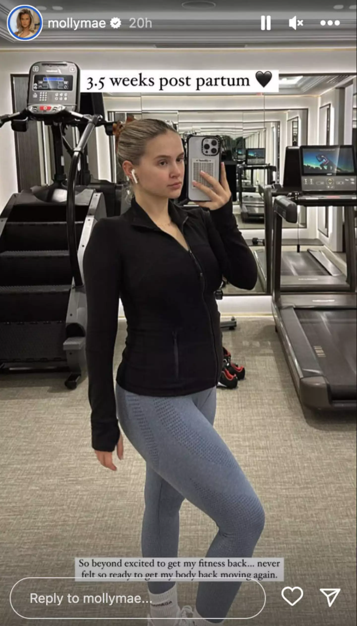 Molly-Mae told her fans that she has returned to the gym.