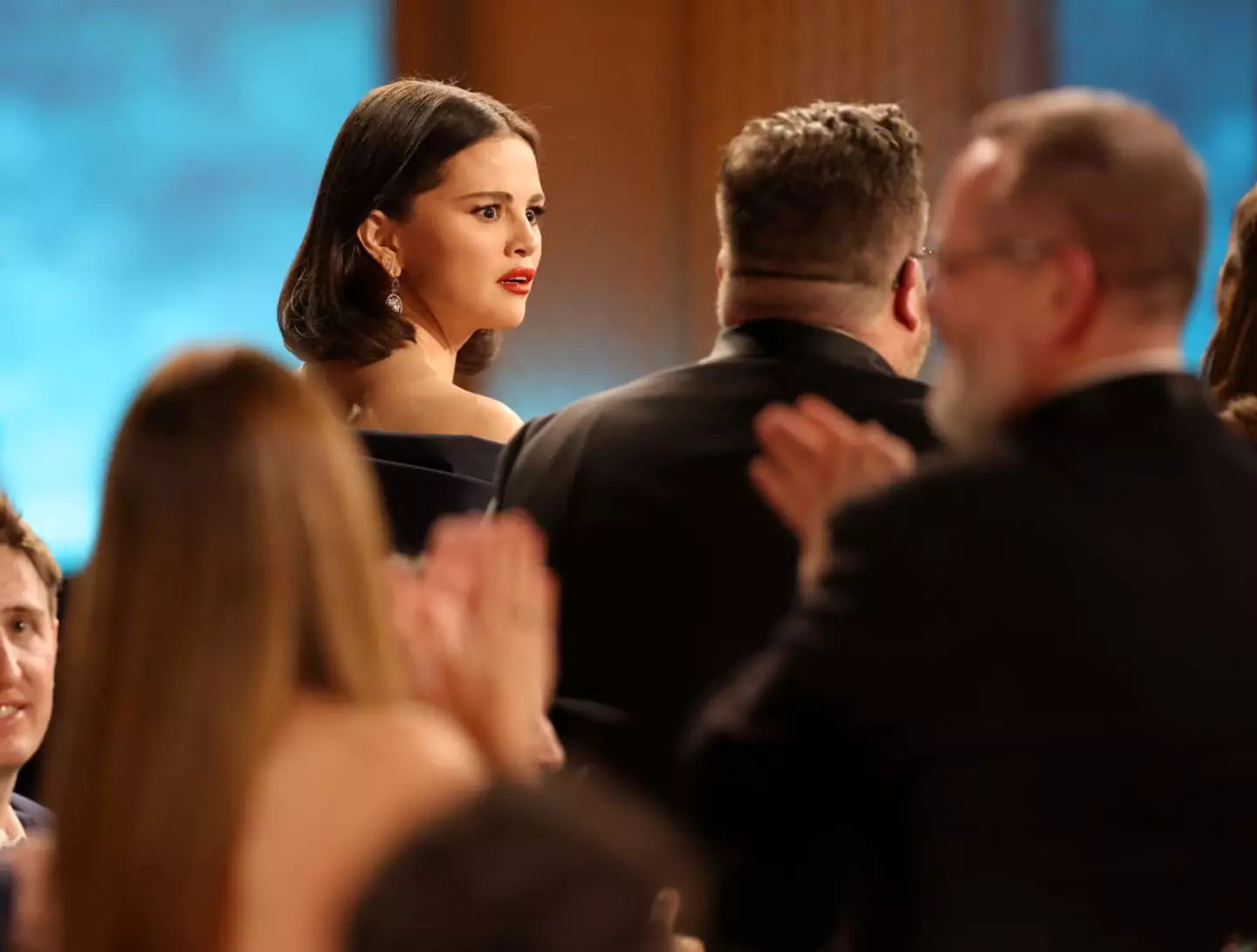Selena Gomez was left seriously shocked after accepting the award for Outstanding Performance by an Ensemble in a Comedy Series for Only Murders in the Building (Matt Winkelmeyer / Staff / Getty Images)