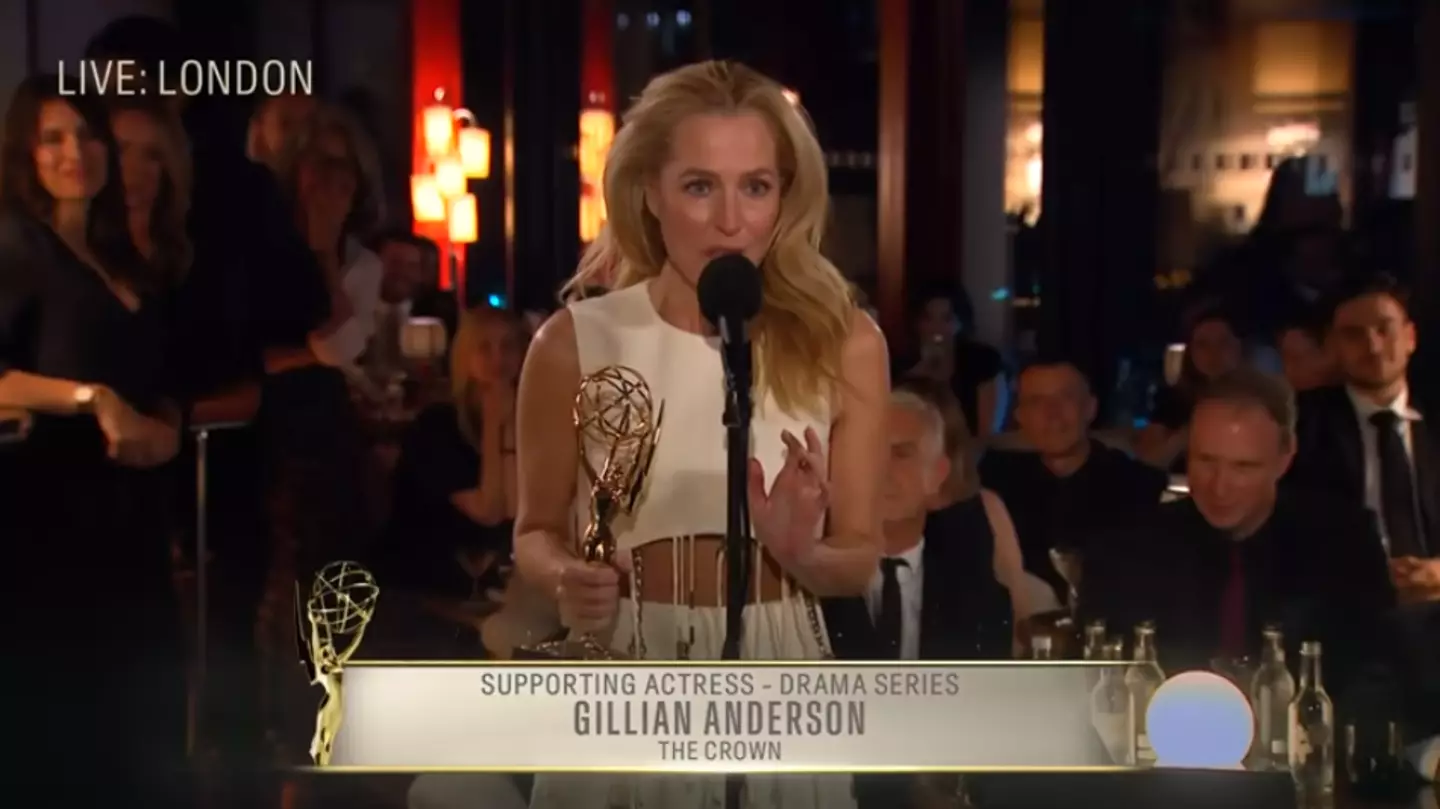 Gillian Anderson won Best Supporting Actress in a Drama for her role in The Crown (