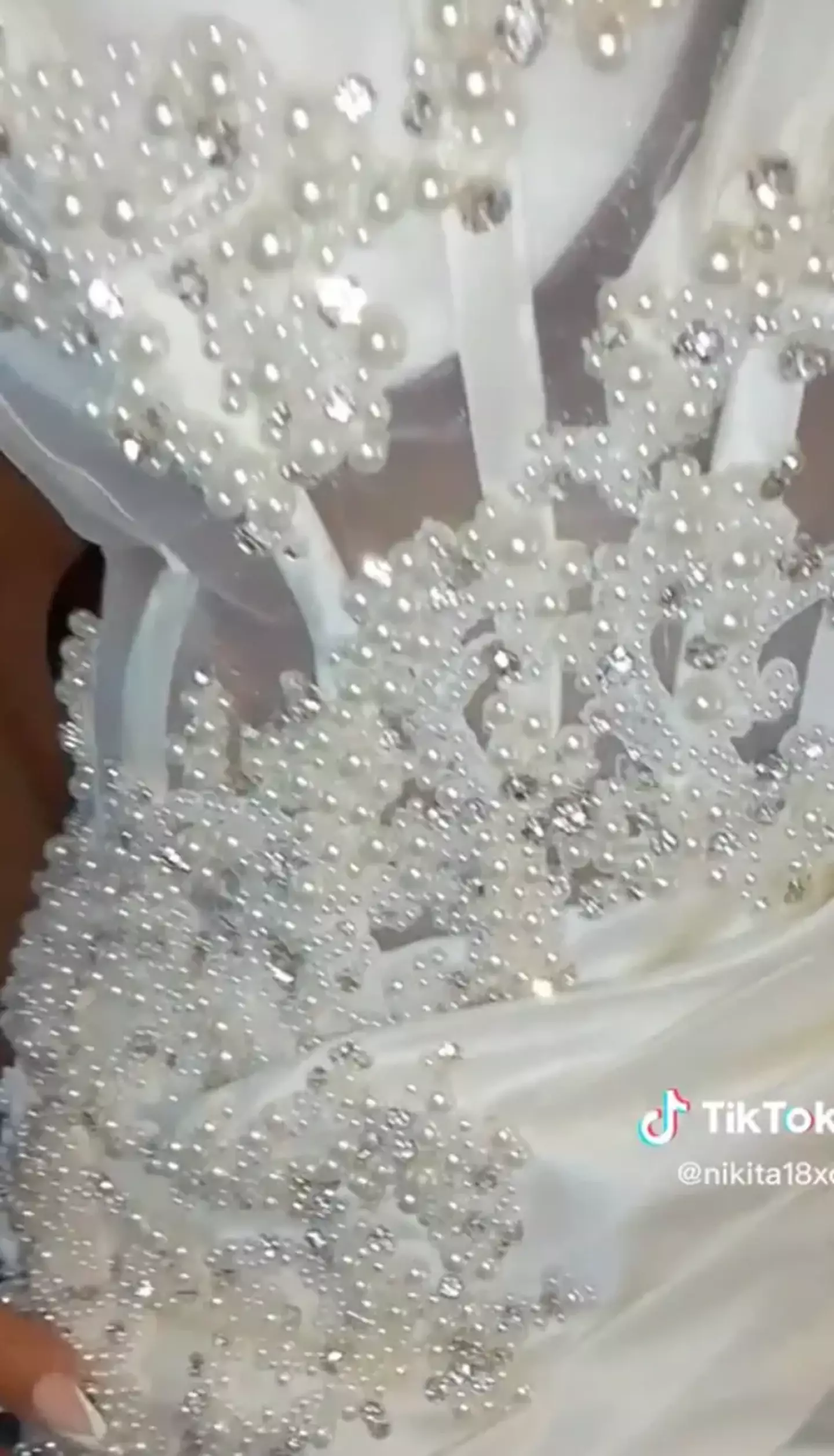 The mum proudly modelled her white dress at the wedding.