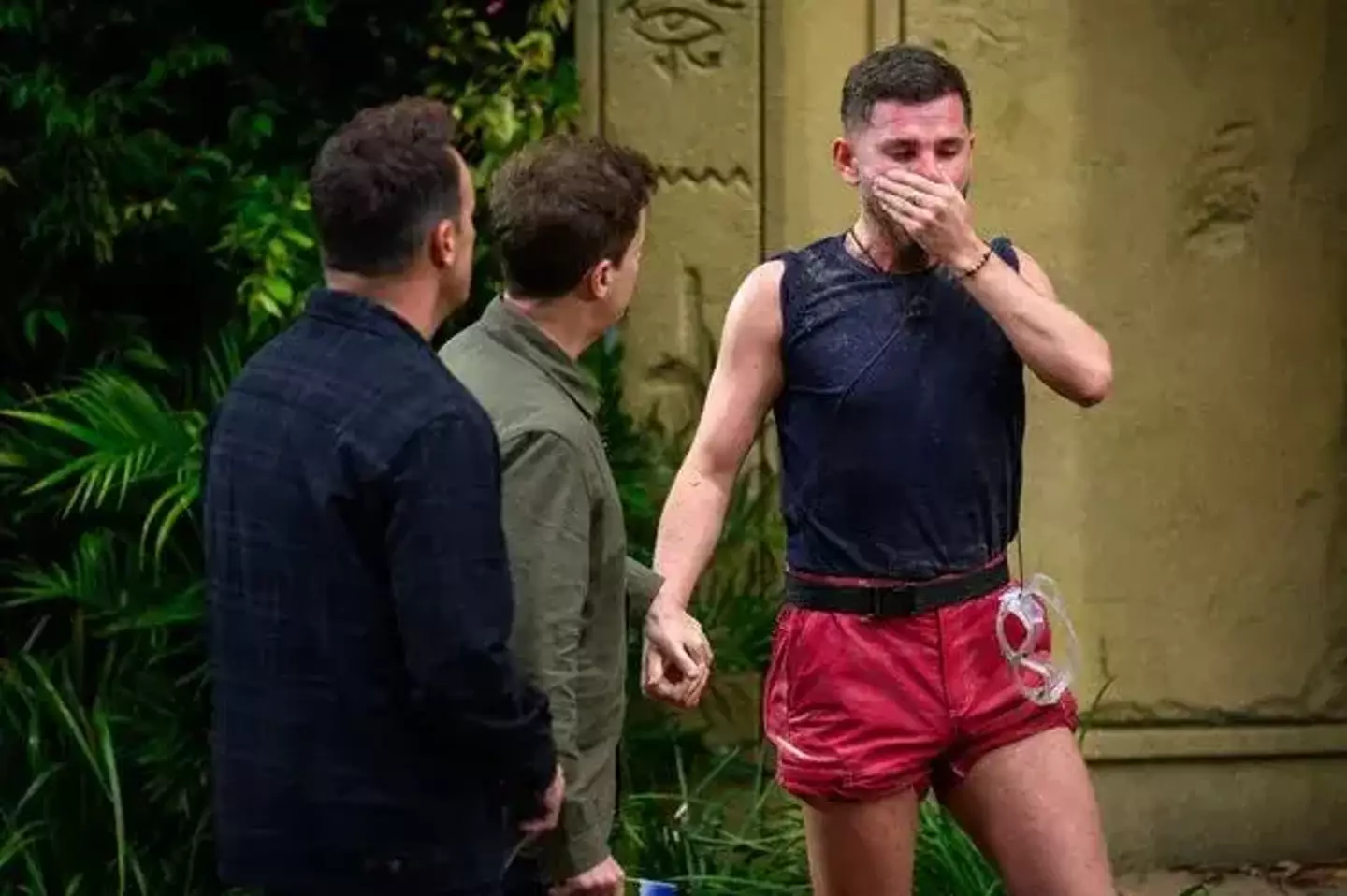 The presenter has shouted 'I'm A Celebrity...Get Me Out Of Here!' twice. (ITV)