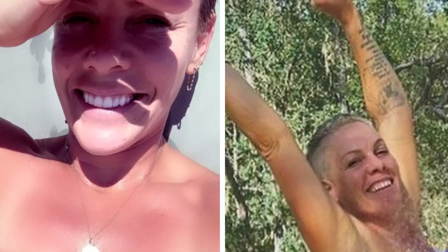 Pink lets it all hang out as she posts nude photo of herself in outdoor shower
