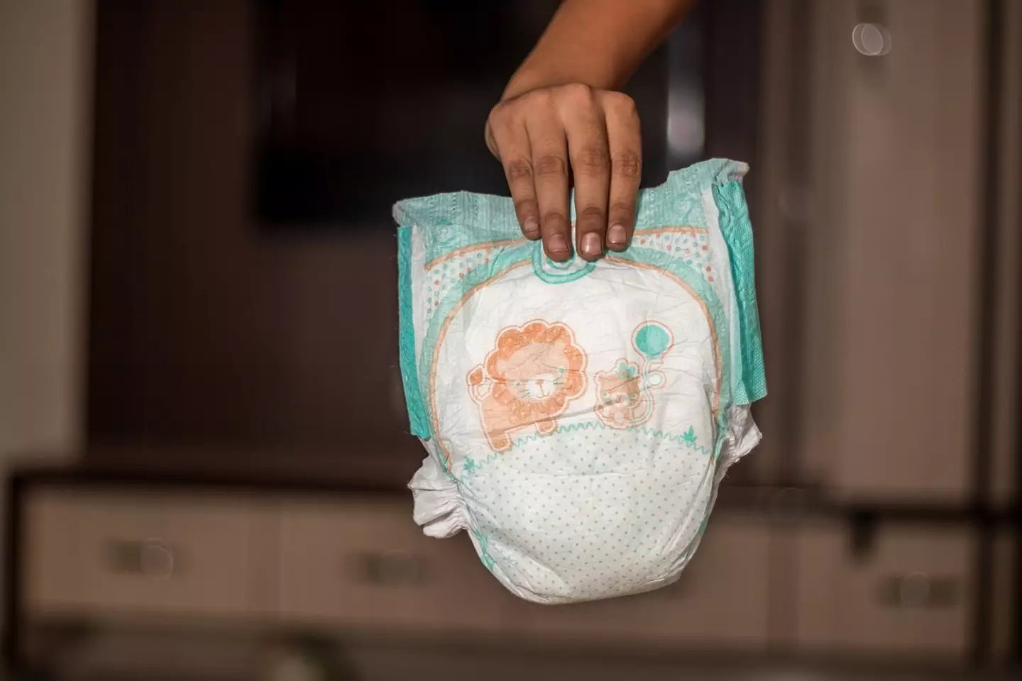 The toddler needed their nappy changing three or four times.