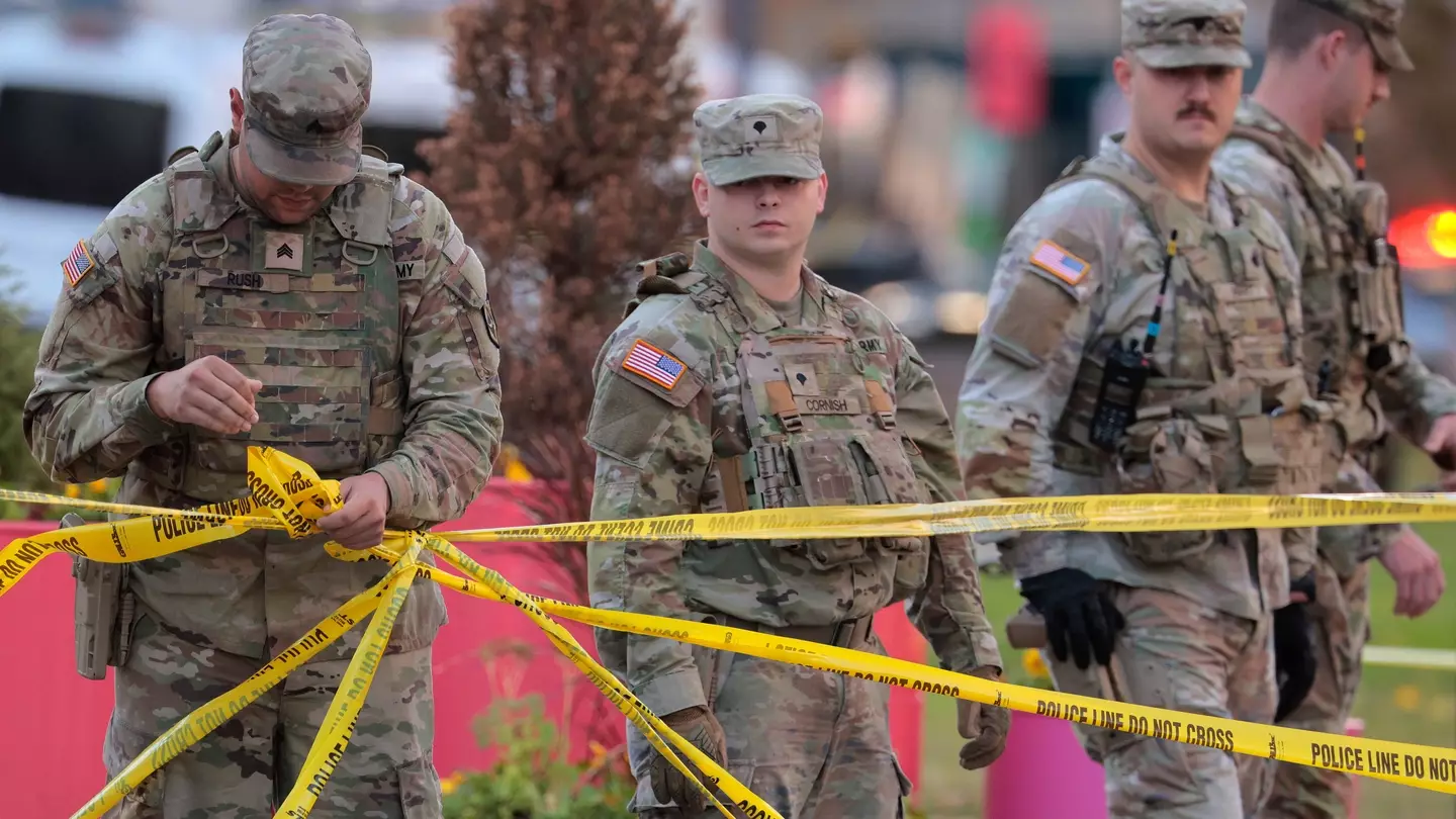 Two US National Guard members were shot in a 'targeted attack' yesterday (Chip Somodevilla/Getty Images)