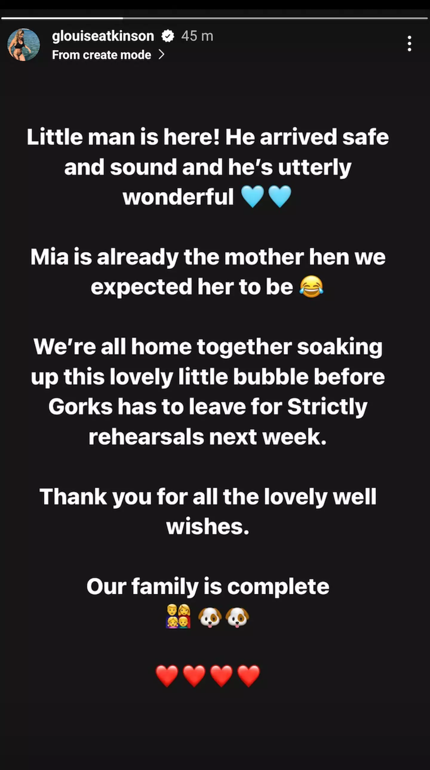 The couple made the announcement on their Instagram stories.