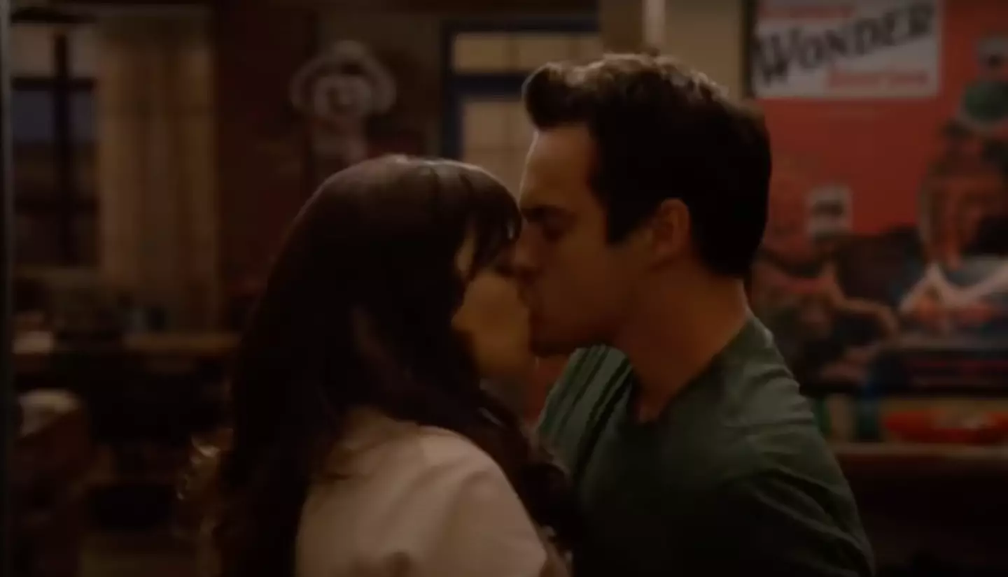 Nick kisses Jess for the first time in season two (