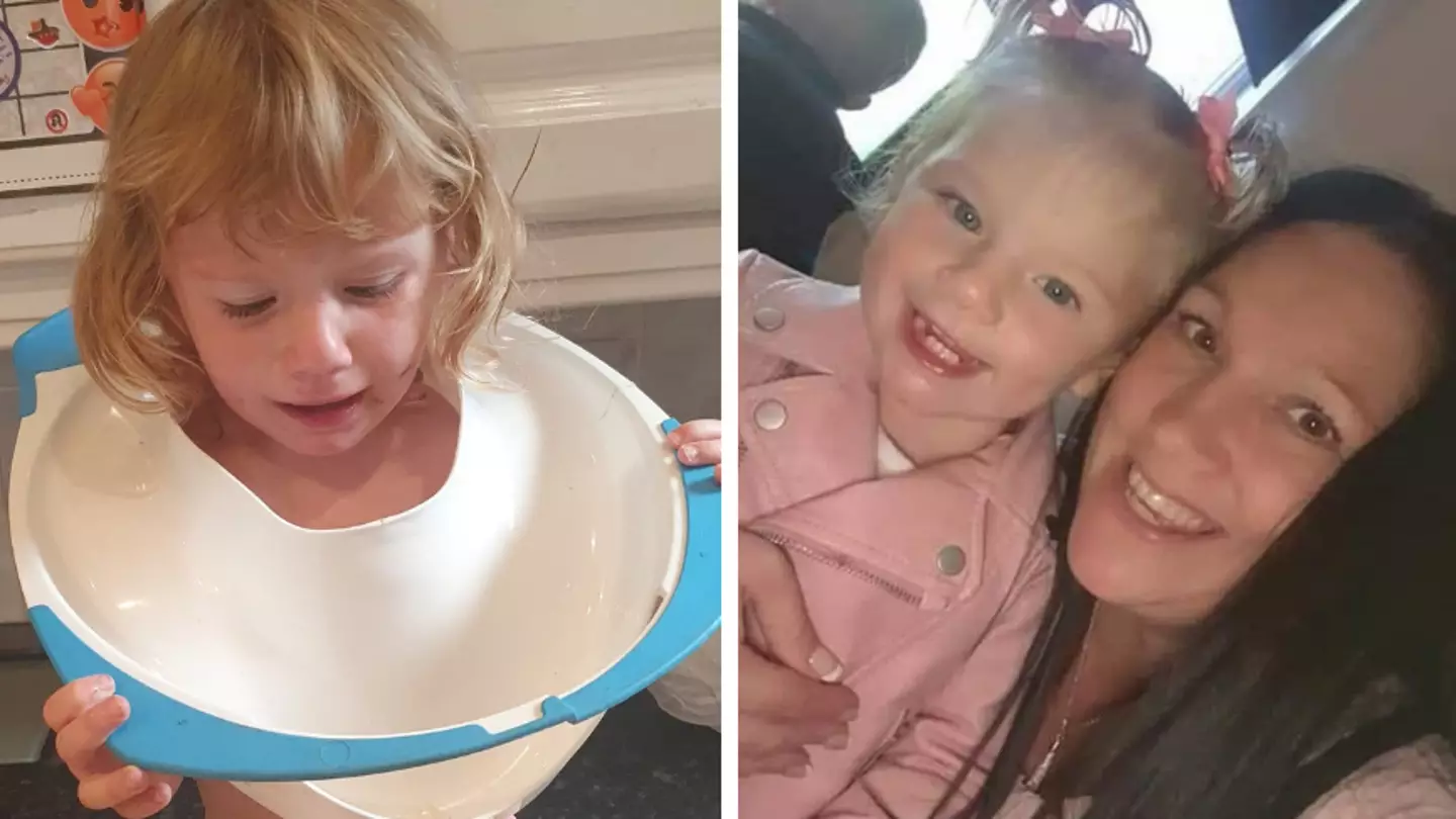 Toddler who got head stuck in toilet seat had to be cut free by firefighters