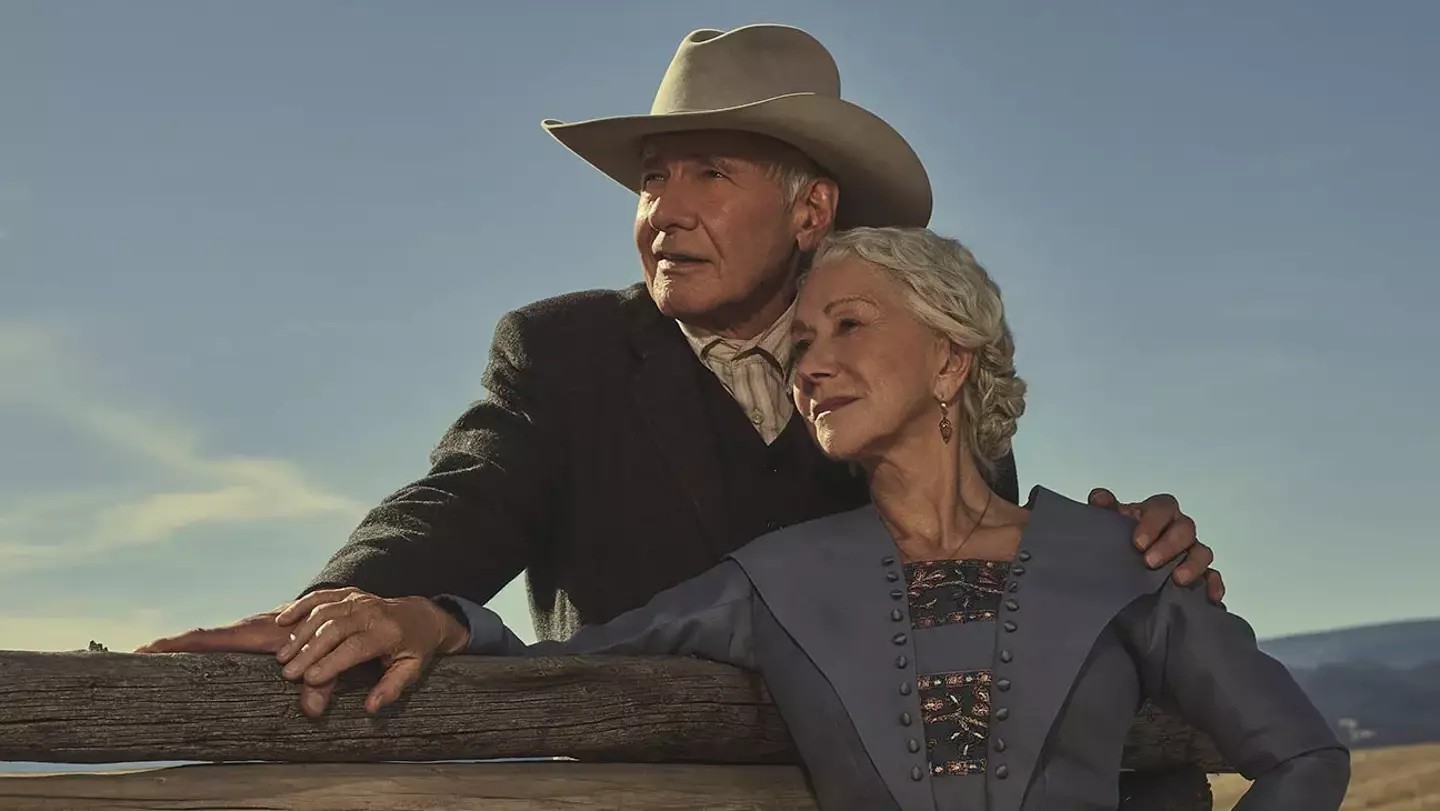 Ford and Mirren star as an onscreen couple in the Yellowstone prequel, 1923 (Paramount+)