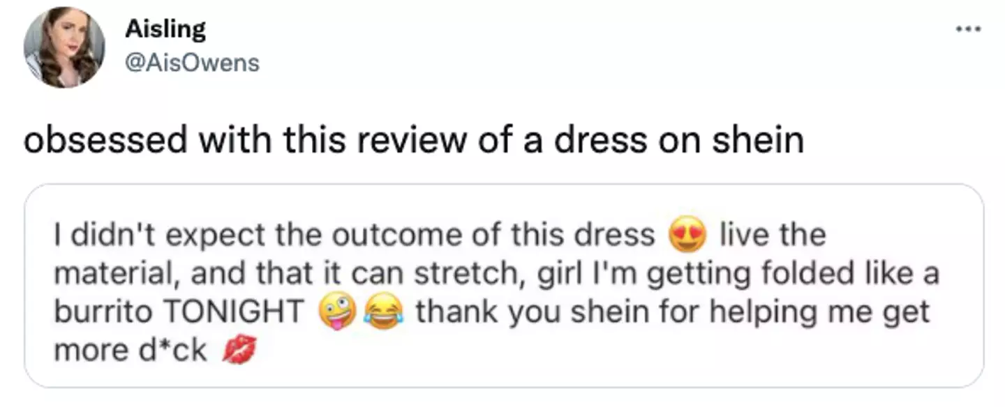 The woman shared the review on Twitter (