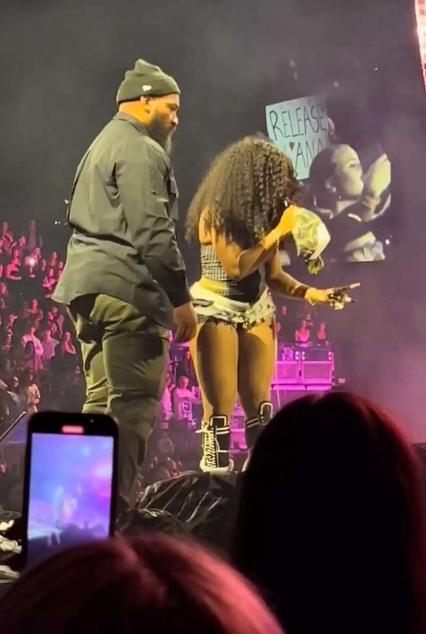 SZA was understandably not happy (TikTok/@rice1147858)