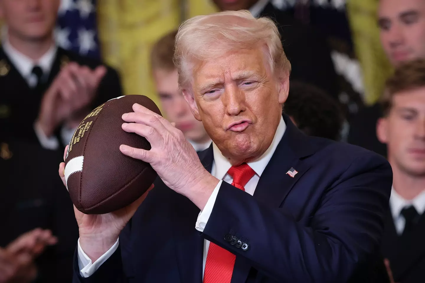 His bruised hand is all over social media (Win McNamee/Getty Images)