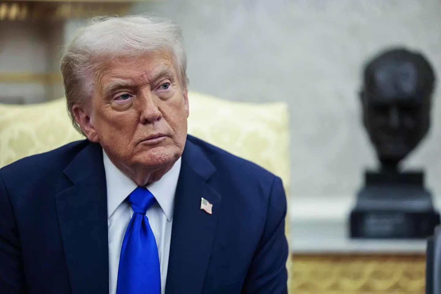 Donald Trump was not happy with a reporter (Bloomberg / Contributor/ Getty Stock)