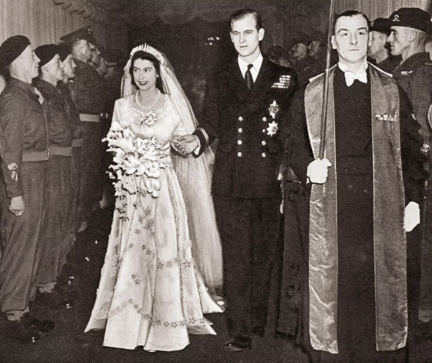 The Queen and Duke of Edinburgh on their wedding day (