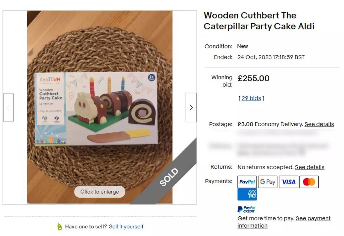 One toy was being sold for over £200.