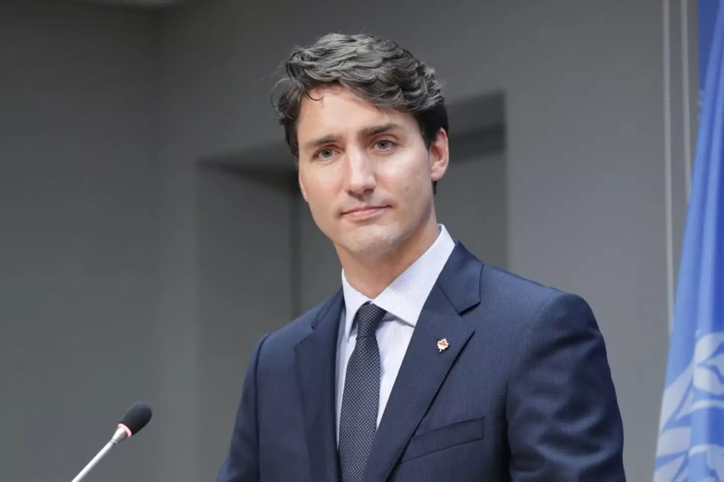 Donald Trump got caught on the hot mic yesterday making a subtle dig at Justin Trudeau (EuropaNewswire/Gado/Getty Images)