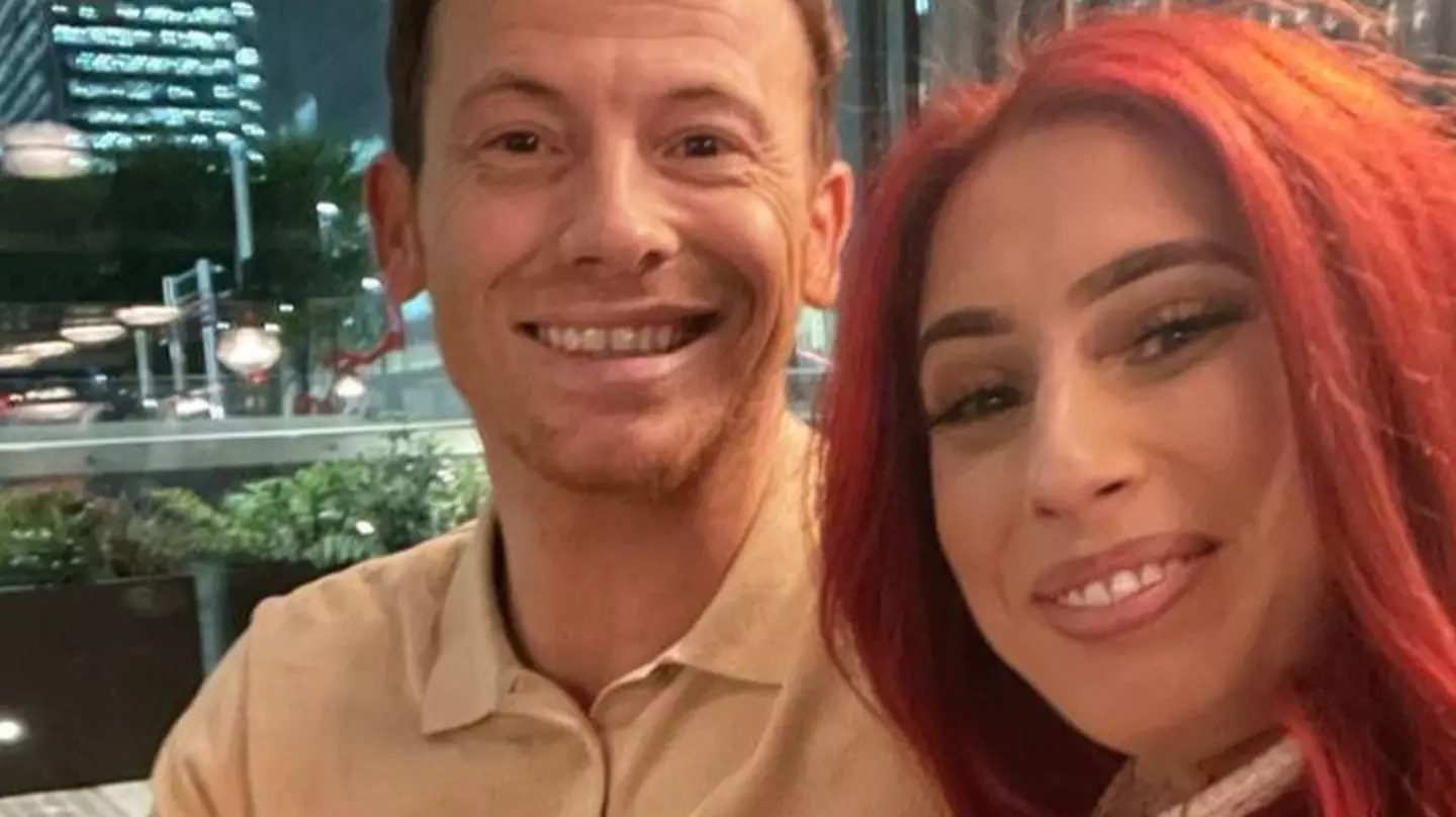 Stacey Solomon and Joe Swash were speaking to followers when Rex repeated the rude word. (
