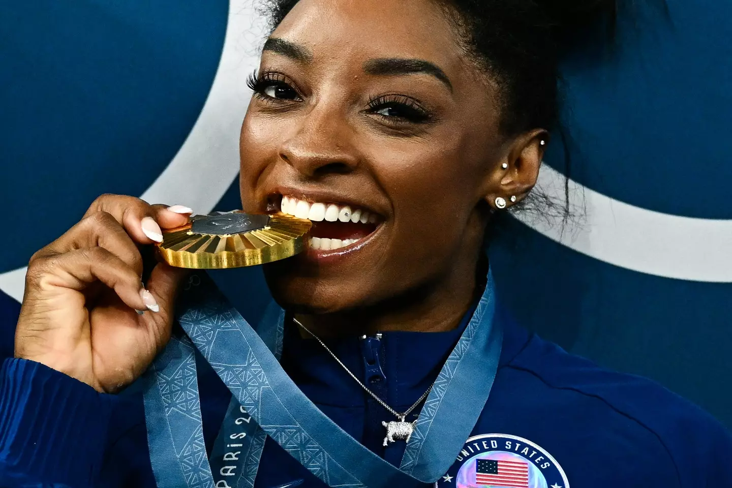 The athlete rocked her brand new accessory at this year's Games. (LOIC VENANCE/AFP via Getty Images)