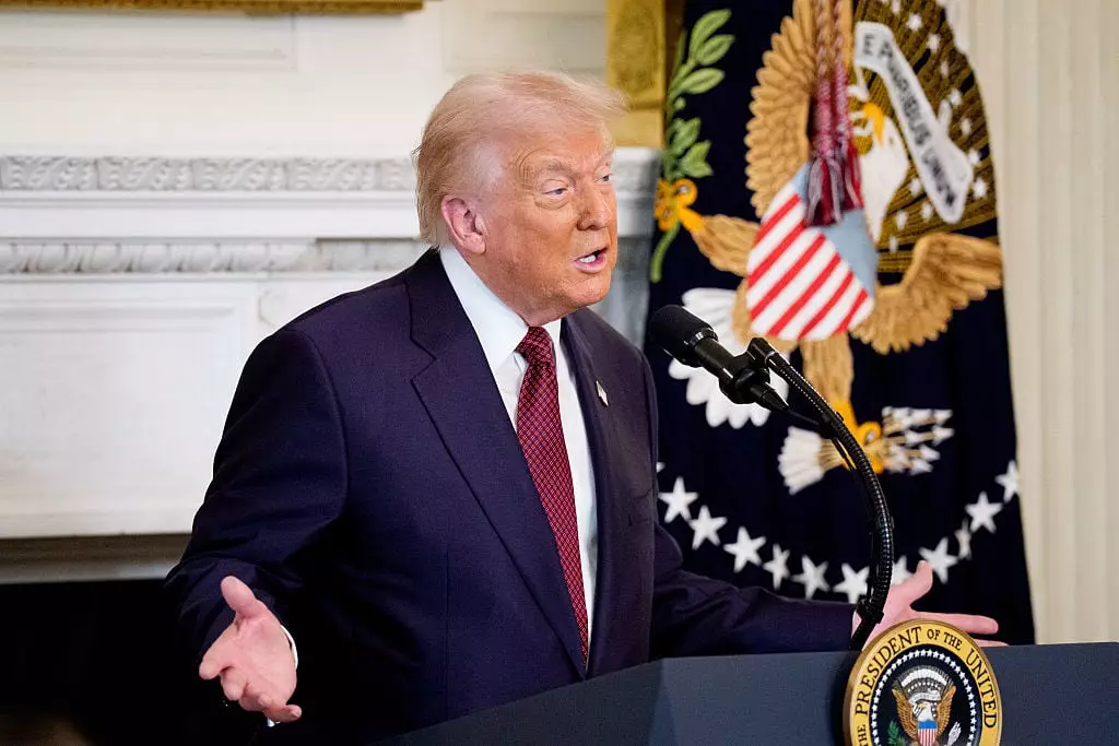 The Oval Office's signage has sparked quite the heated discourse online (Andrew Harnik / Staff / Getty Images)