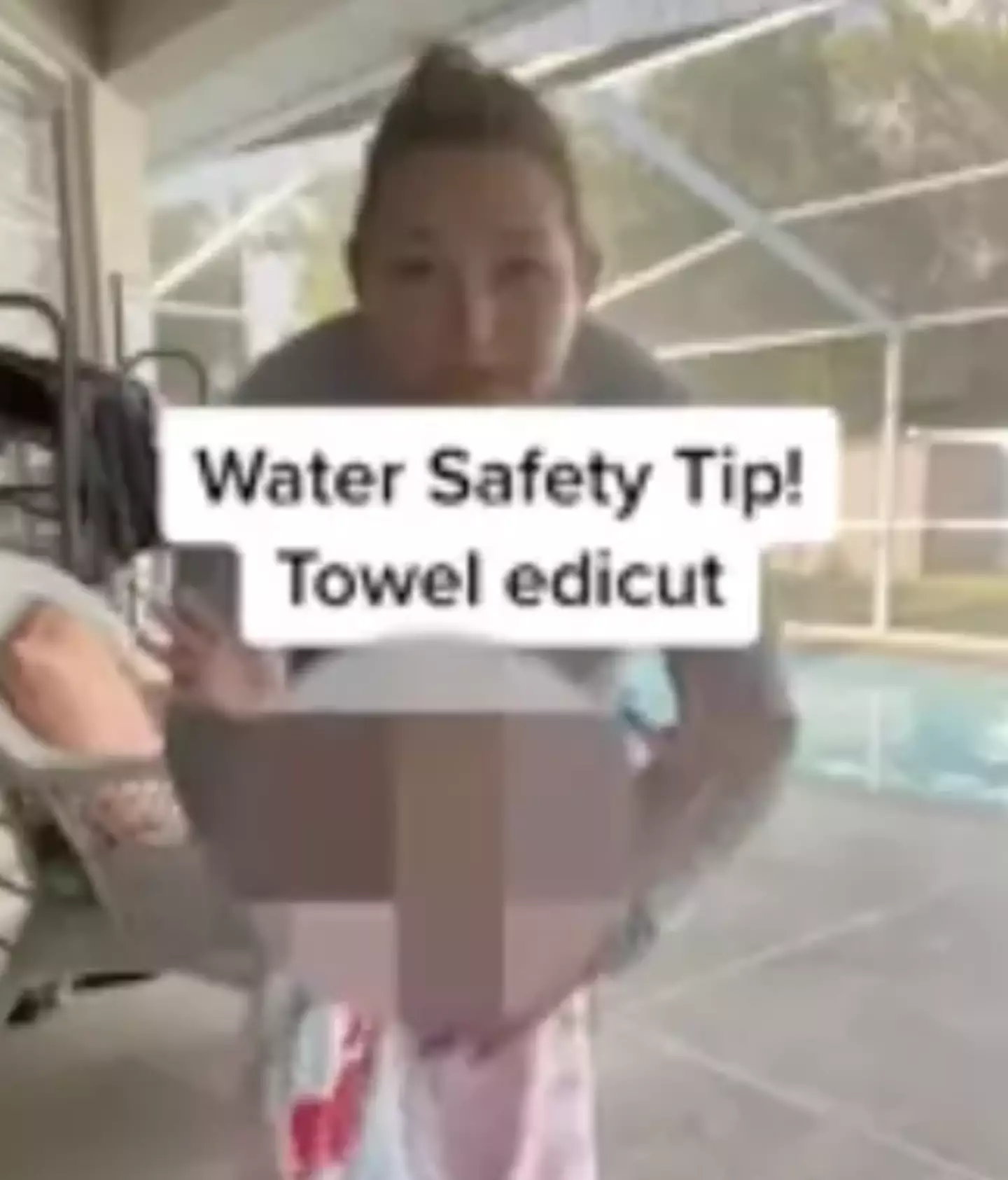 The swimming instructor shared a safer way to use a towel.