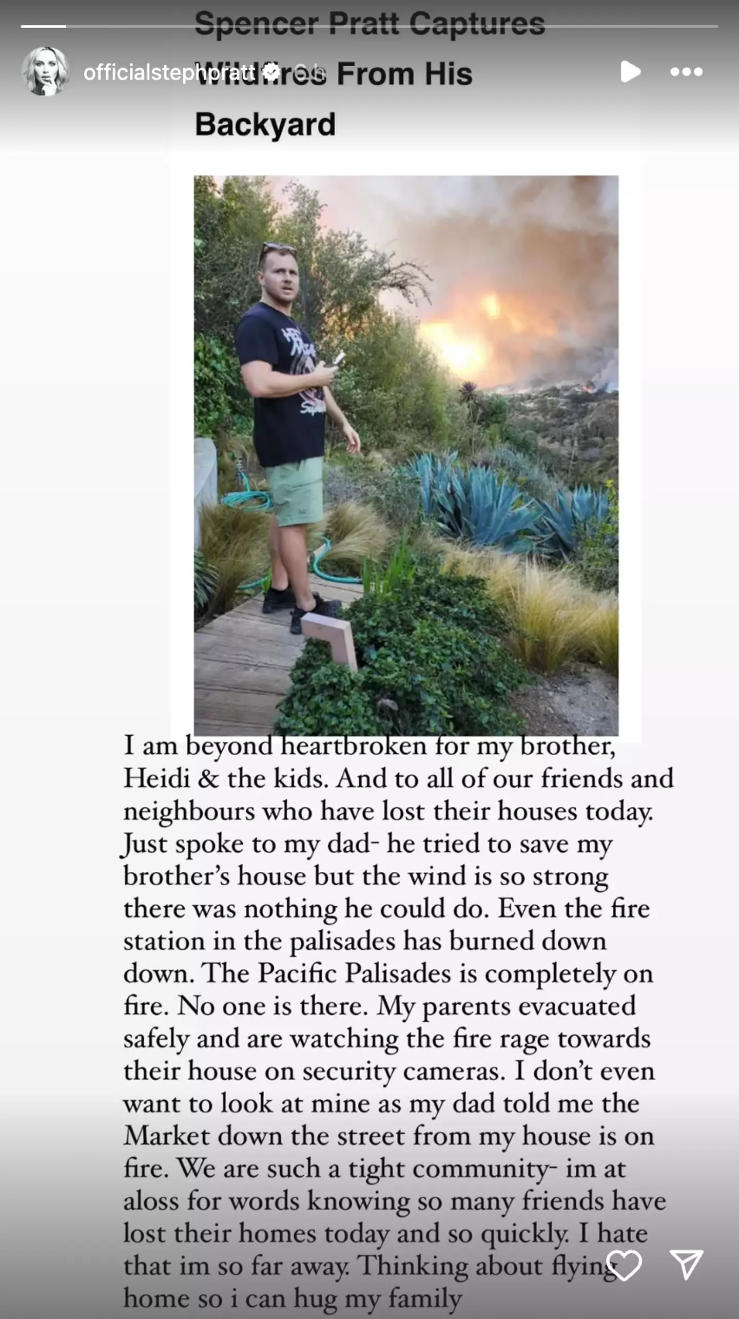 Spencer's sister Stephanie shared an emotional tribute to their family home (Instagram/@stephaniepratt)